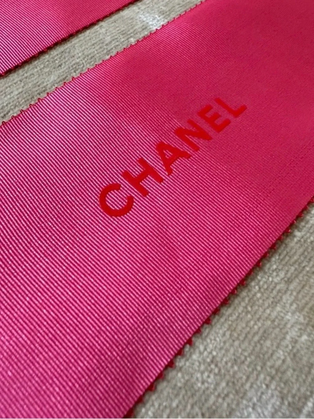 CHANEL Pink Belly Bands Packaging Wraps Set of 3 Gift Box Ribbons Authentic